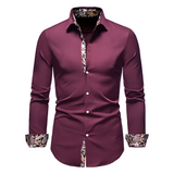 Men's Slim Fit Paisley Trim Dress Shirt - Business Casual