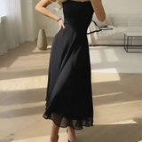 Women's Square Neck Strappy Midi Dress - Cocktail Party