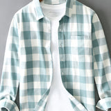 Men's Checked Button Down Shirt - Summer Casual Wear
