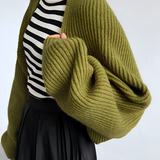 Women's Ribbed Knit Shrug Sweater - Casual Wear