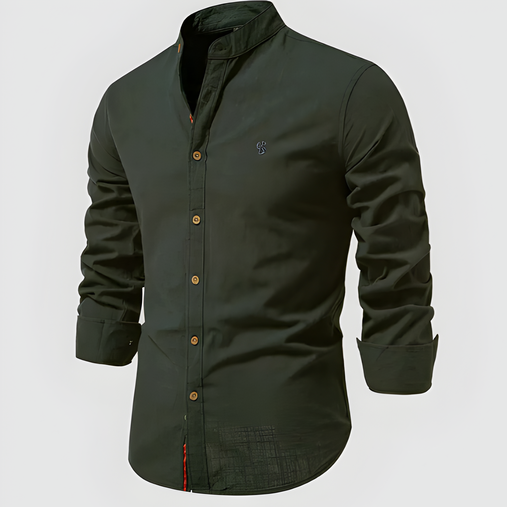 Men's Mandarin Collar Slim Fit Shirt - Casual Spring Wear