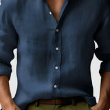 Men’s Long Sleeve Button Down Shirt -Summer Casual Wear