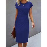 Women's Ruched Side Sheath Dress - Office Wear