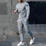 Men's Slim Fit Long Sleeve Jogger Set - Casual Sport