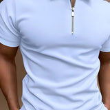 Men's Quarter-Zip Polo Shirt - Casual Wear