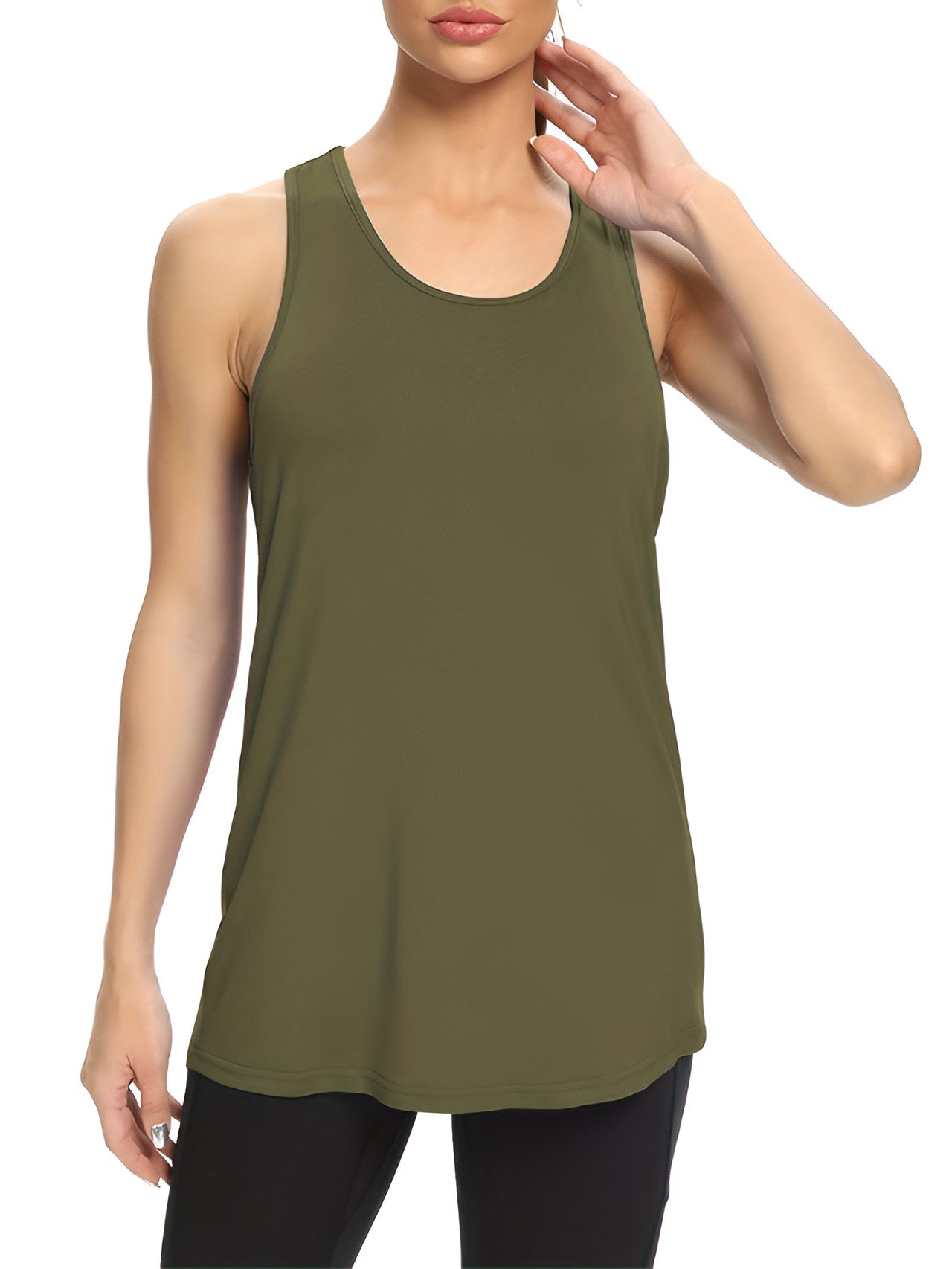 Women's Racerback Longline Tank Top - Athletic Wear