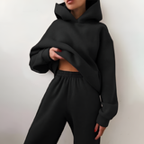 Women's Oversized Hooded Jogger Set - Casual Loungewear