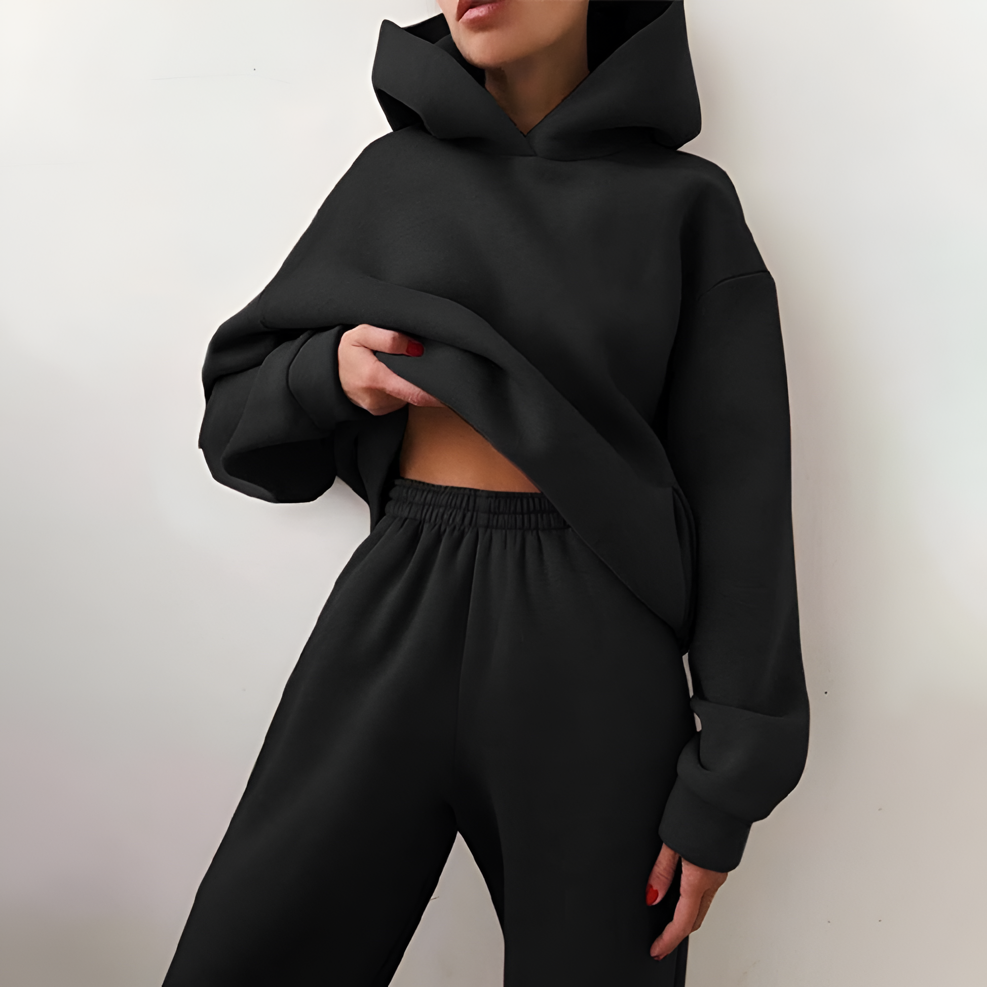 Women's Oversized Hooded Jogger Set - Casual Loungewear