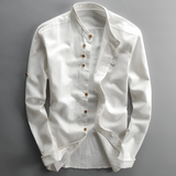 Men's Slim Fit Mandarin Collar Shirt - Casual Casual Wear