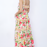 Women's Floral Tiered Maxi Dress - Summer Garden Party