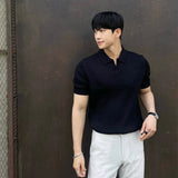 Men's Polo Shirt Vertical Ribbed Slim Fit - Smart Casual