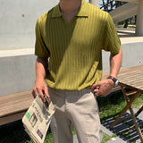 Men's Polo Shirt Vertical Ribbed Slim Fit - Smart Casual