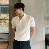 Men's Polo Shirt Vertical Ribbed Slim Fit - Smart Casual