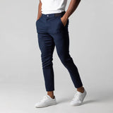 Men's Slim Fit Chino Pants Gray Tailored - Smart Casual Wear