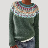 Women's Knit Sweater Fair Isle Pattern Round Neck - Casual Wear