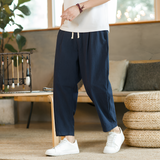 Men's Loose Fit Drawstring Trousers - Casual Wear