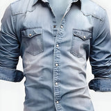 Men’s Distressed Denim Shirt - Summer Wear
