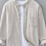 Men's Long Sleeve Button Down Shirt - Summer Casual Wear