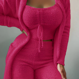 Women's 3-Piece Fuzzy Lounge Set - Home Wear