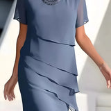 Women's Tiered Midi Dress - Casual Wear