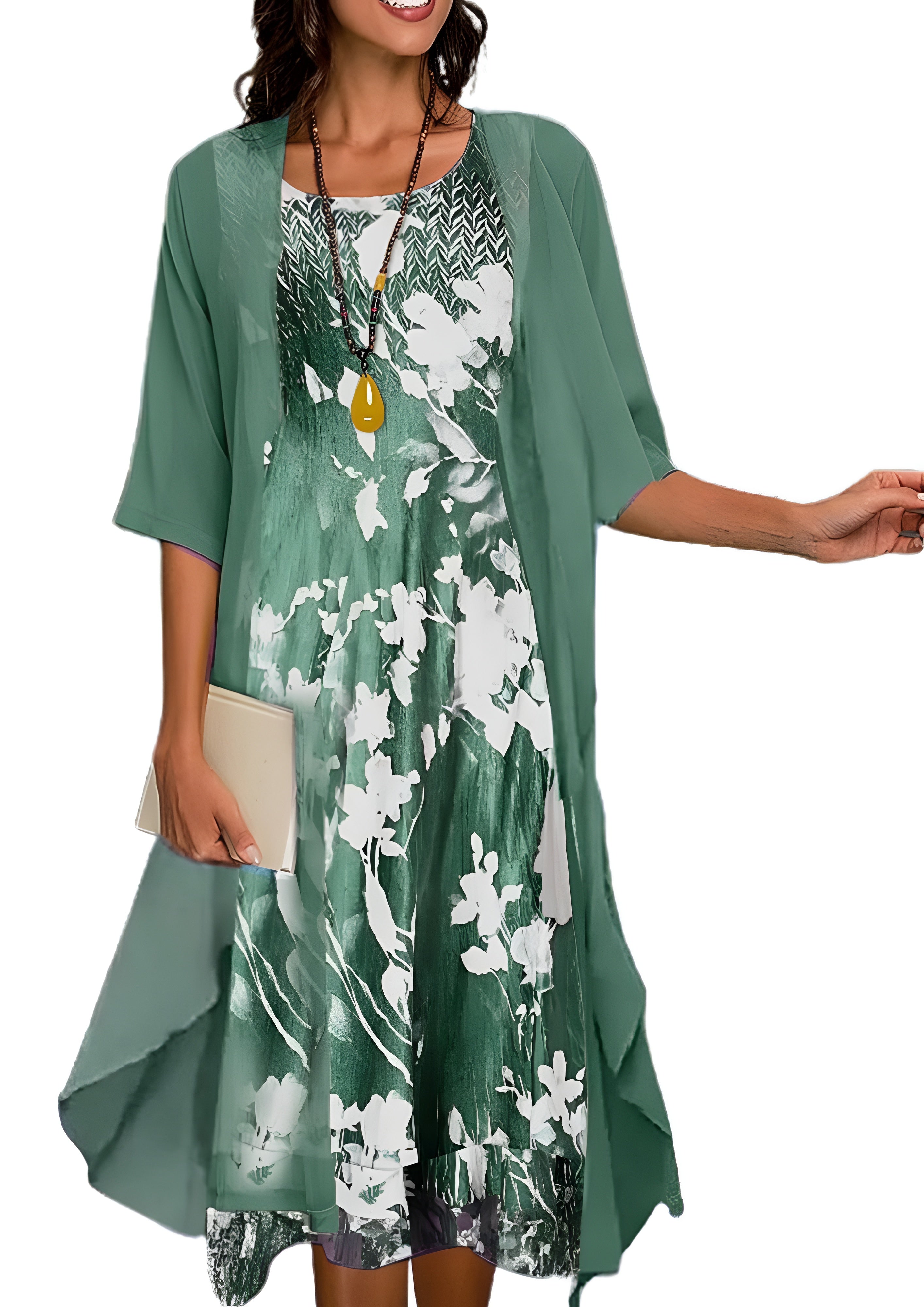Women's Layered Midi Dress - Casual Summer Wear