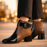 Womens Buckle Quilted Ankle Boots - Evening Wear