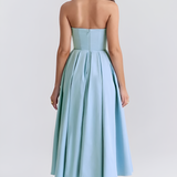 Women's Strapless Pleated Midi Dress - Cocktail Party