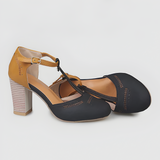 Women's T-Strap Pumps Block Heel - Retro Workwear