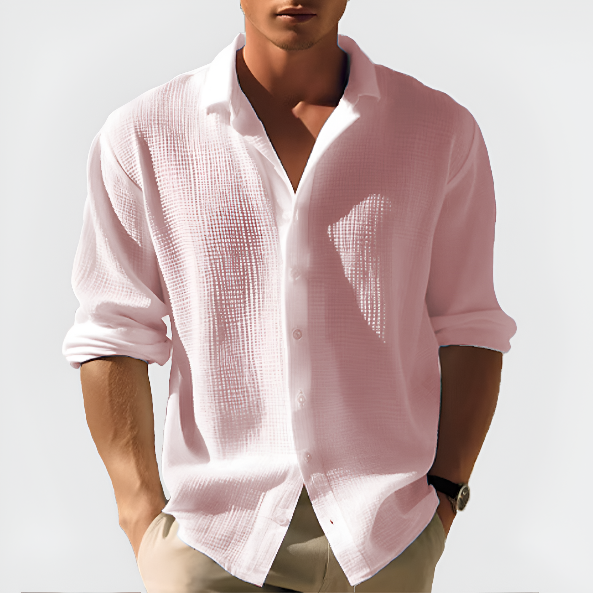 Men's Textured Relaxed Shirt - Casual Wear