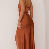 Women's Square Neck High Slit Maxi Dress - Wedding Guest