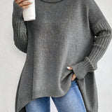 Women’s Turtleneck Loose Sweater - Casual Winter Wear