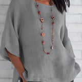 Women's Oversized Boxy Blouse - Casual Summer Wear