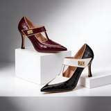 Women's Pointed Toe T-Strap Heels - Evening Wear