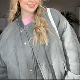 Women's Quilted Bomber Jacket - Casual Streetwear