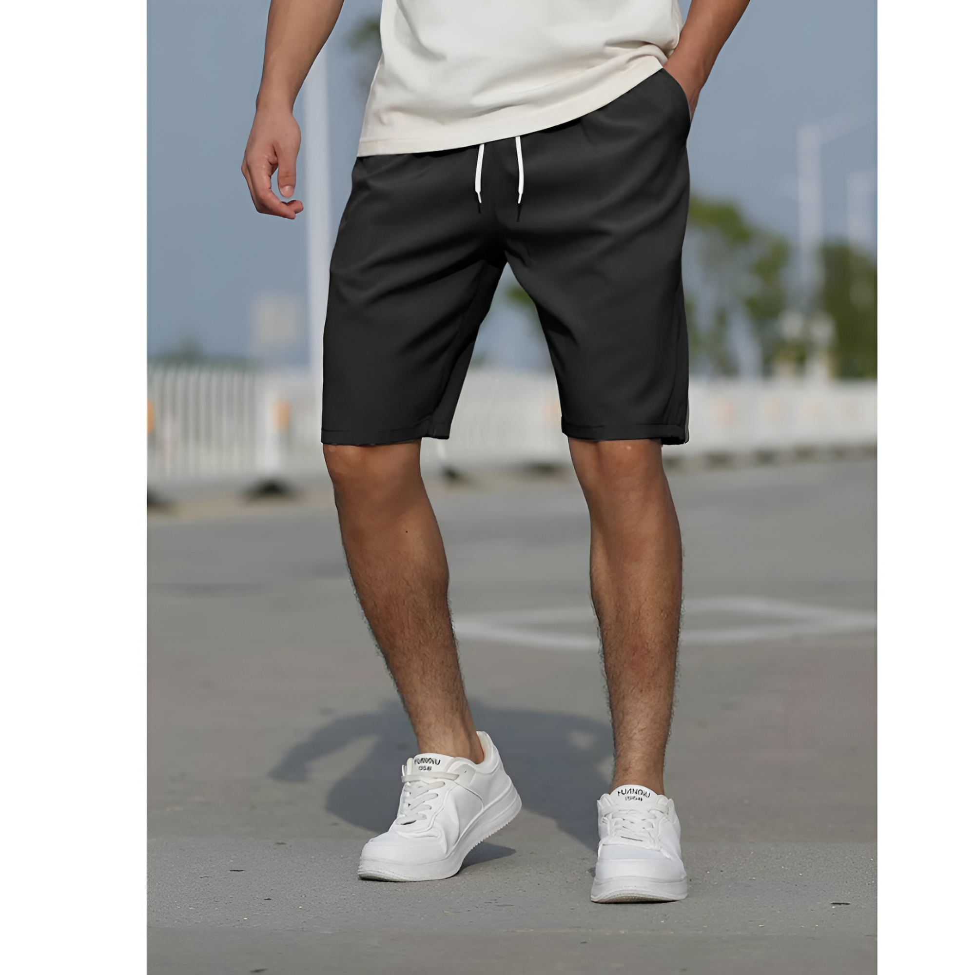 Men's Drawstring Elastic Waist Casual Shorts - Everyday Wear