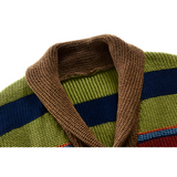 Men's Striped Shawl Collar Cardigan - Casual Outerwear