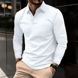 Men's Slim Fit Long Sleeve Polo Shirt - Casual Work Wear