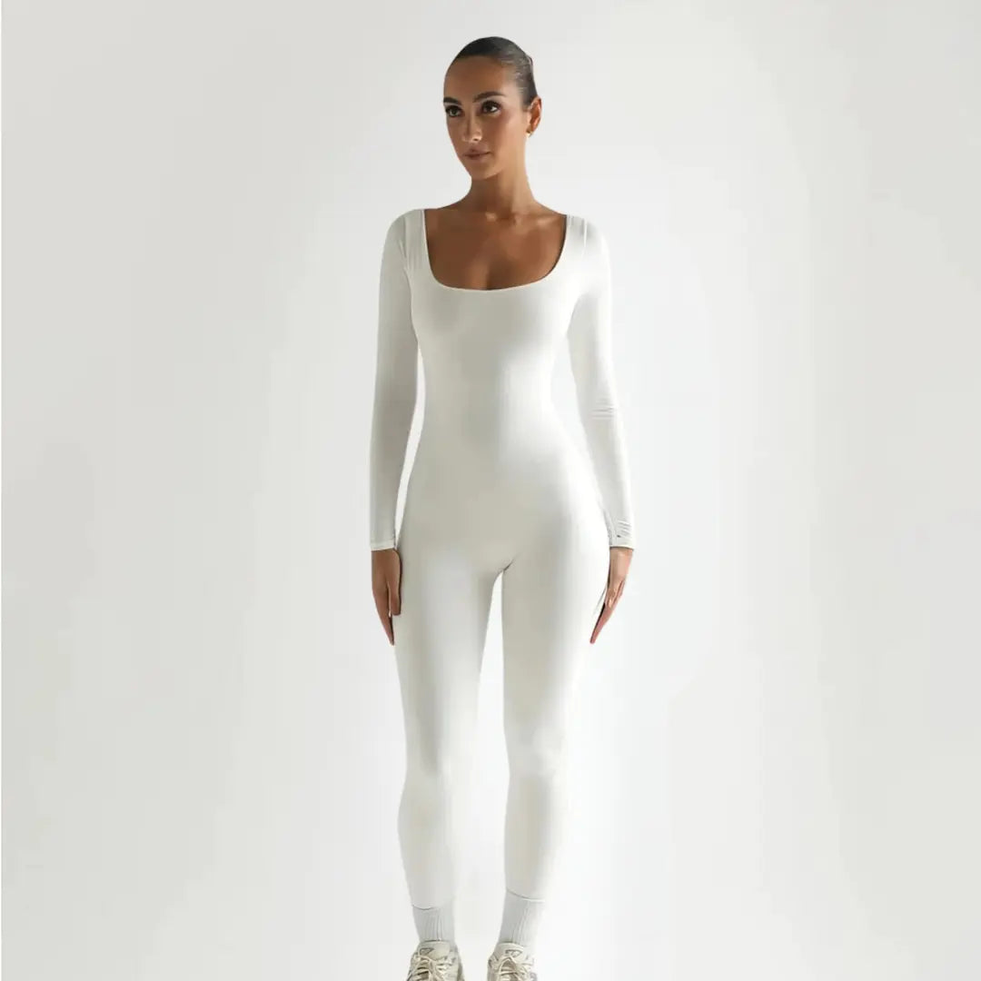 Women's Neck Fitted Long Sleeve Bodysuit - Active and Casual Wear