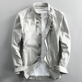 Men's Slim Fit Mandarin Collar Shirt - Casual Casual Wear