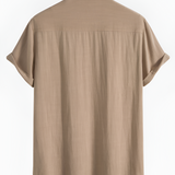 Men's Two Piece Set Short Sleeve Band Collar - Casual Wear