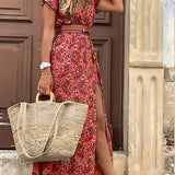 Women’s Flowy Side Slit Maxi Dress - Summer Wear