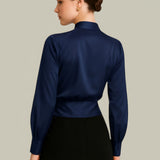 Women’s Wrap Front Long Sleeve Blouse - Business Casual Wear