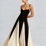Women's Slim Fit Contrast Maxi Dress - Event Wear