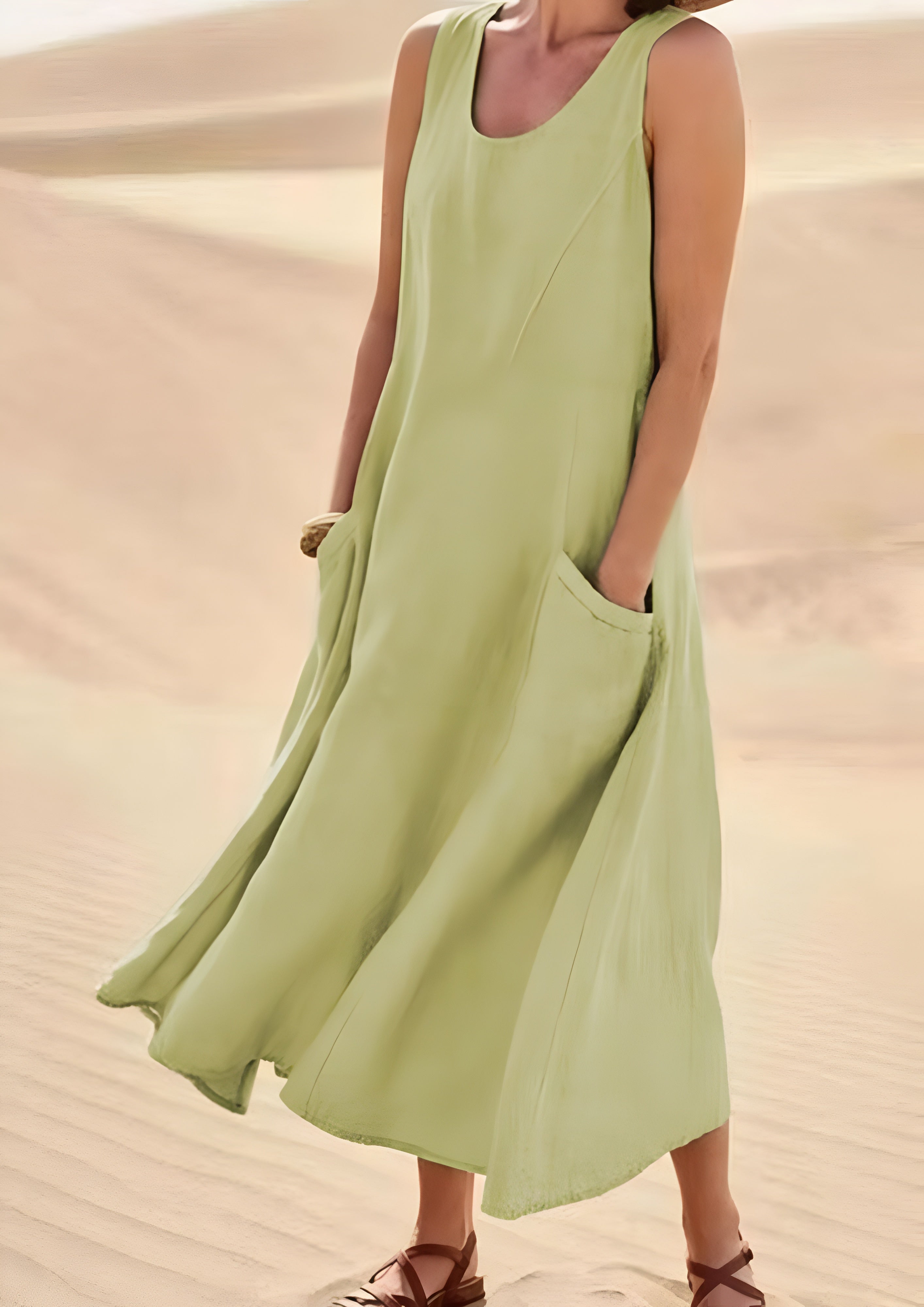 Women's Pocket Maxi Dress - Summer Casual Wear
