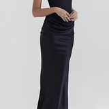 Women's Strapless Corset Maxi Dress - Formal Evening Wear