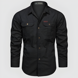 Men's Cargo Shirt Long Sleeve Military Style - Casual Outdoor Wear
