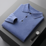 Men's Long Sleeve Knitted Polo Shirt - Casual Wear
