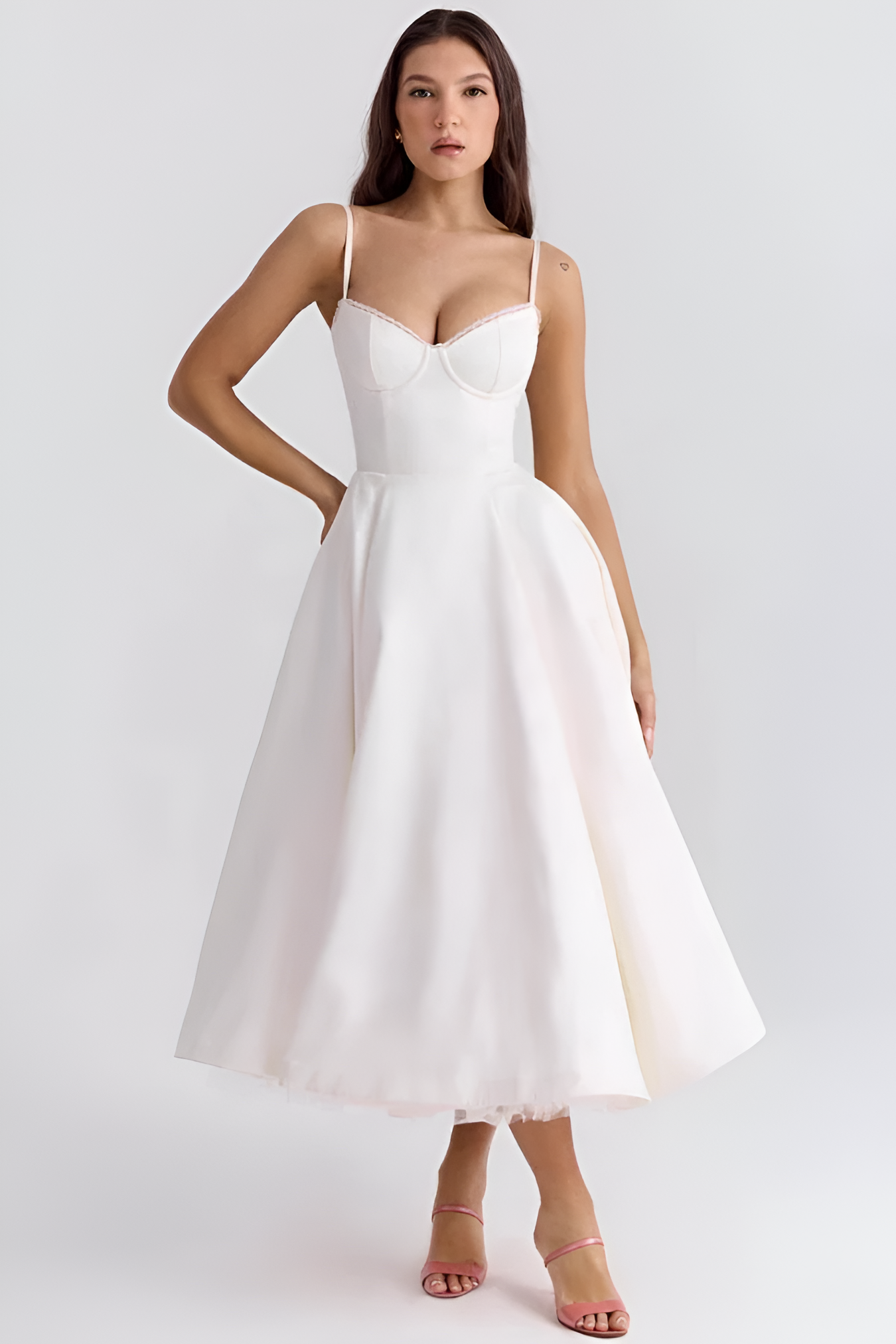 Women's Bustier Corset Midi Dress - Cocktail Party