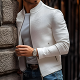 Men's Crocodile Embossed Slim Fit Jacket - Casual Outerwear