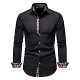 Men's Slim Fit Paisley Trim Dress Shirt - Business Casual